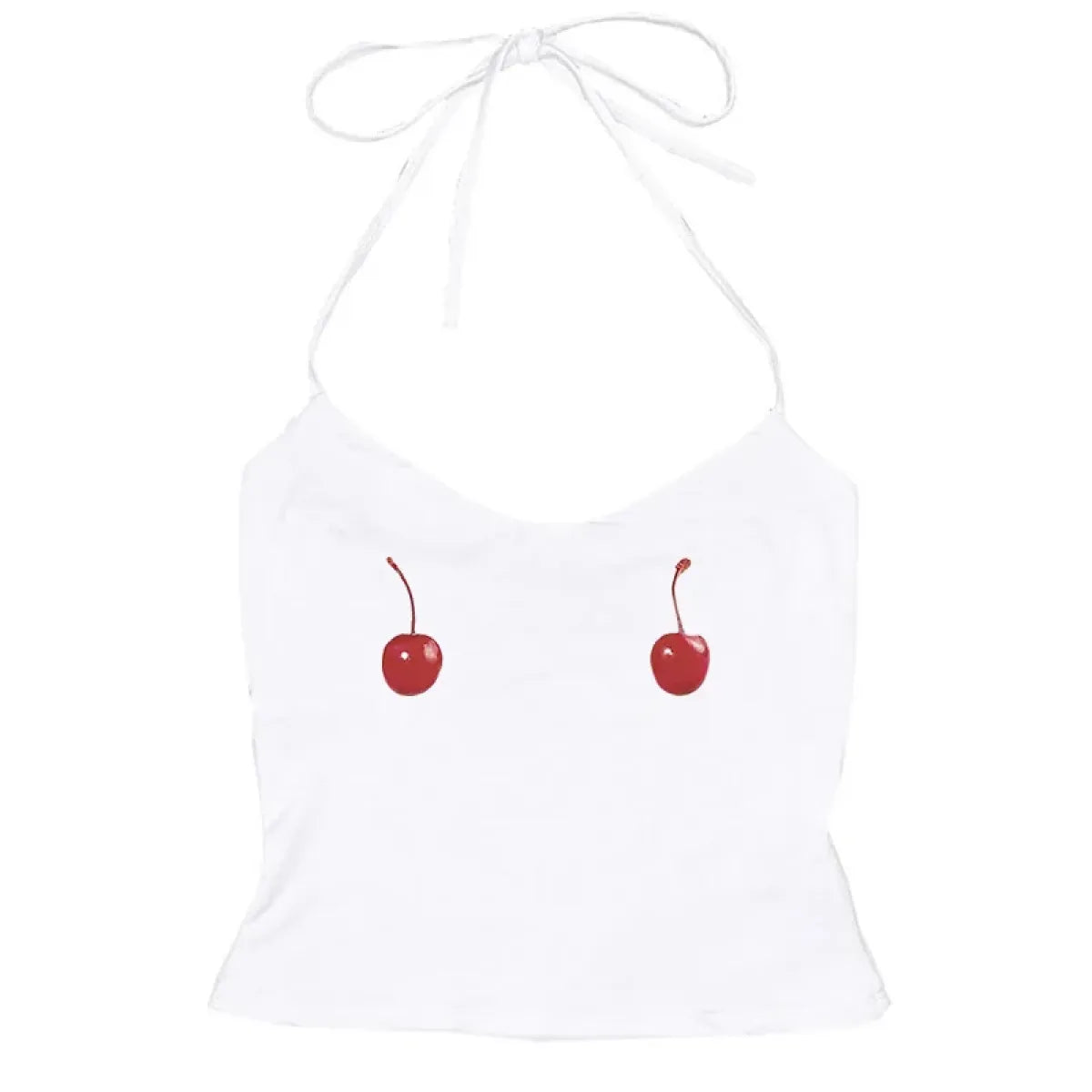 Harajuku Cherry Tee - Sleeveless Streetwear Crop - T-Shirts - 22