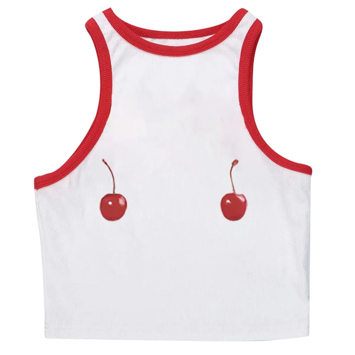Harajuku Cherry Tee - Sleeveless Streetwear Crop - T-Shirts - 3