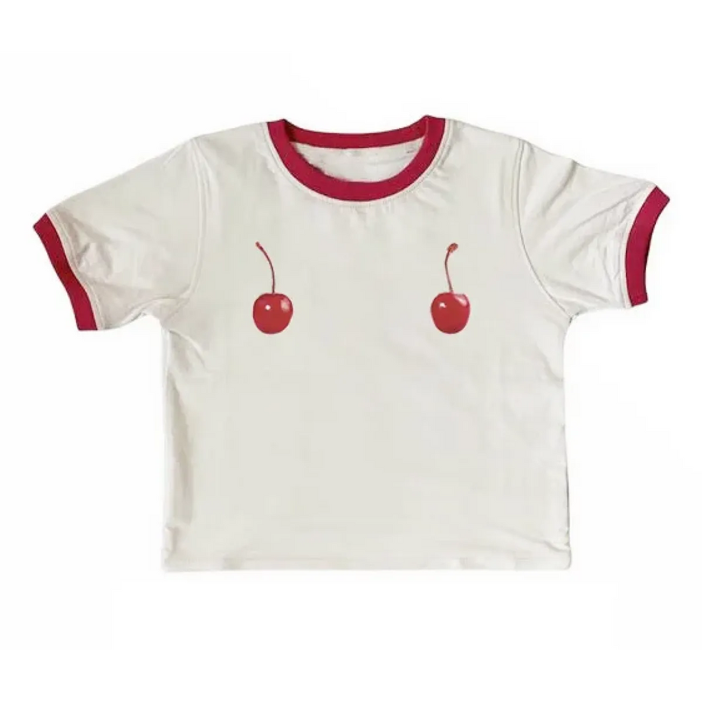 Harajuku Cherry Tee - Sleeveless Streetwear Crop - T-Shirts - 5