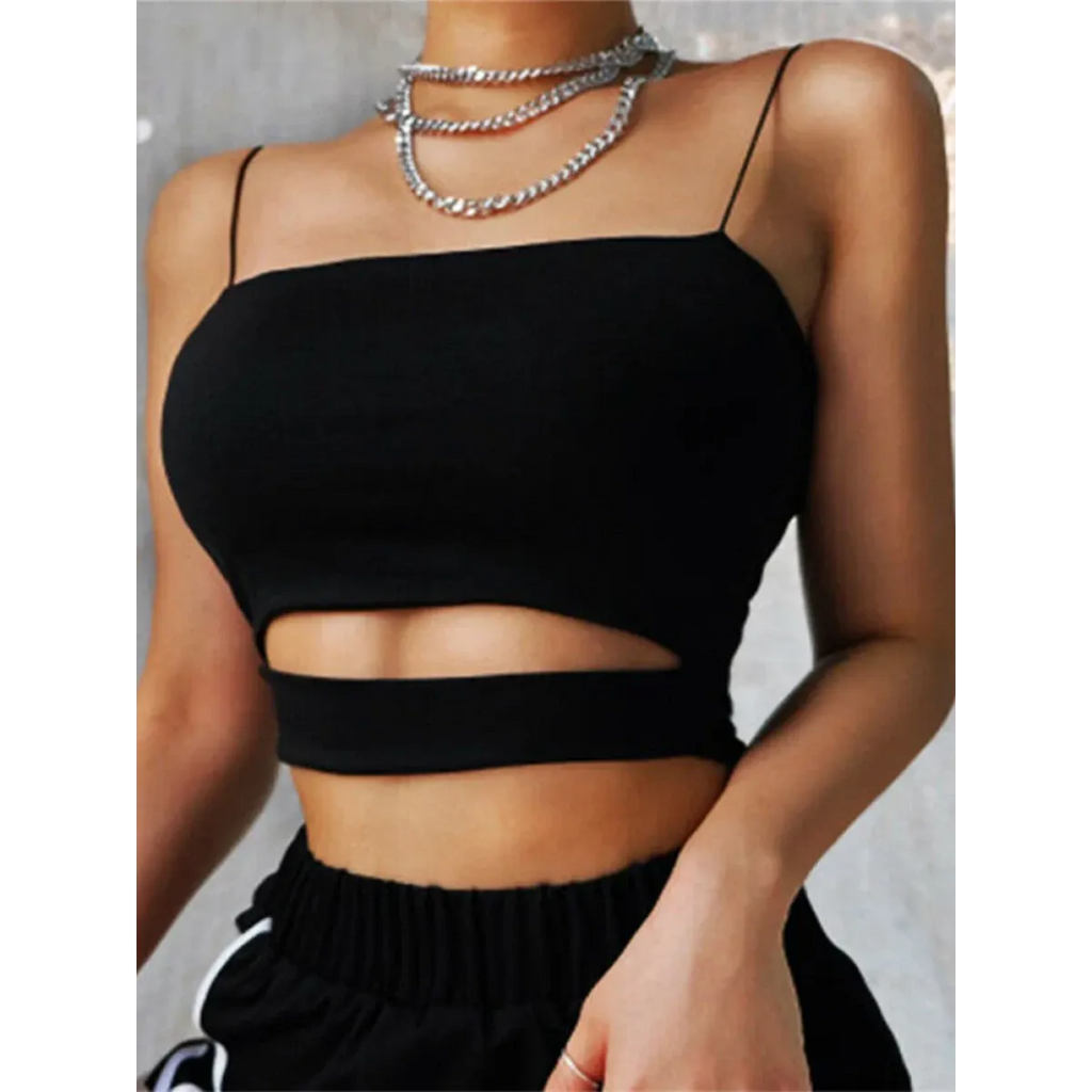 Harajuku Cut Out Crop Top - T-Shirts - Crop Tops - 1