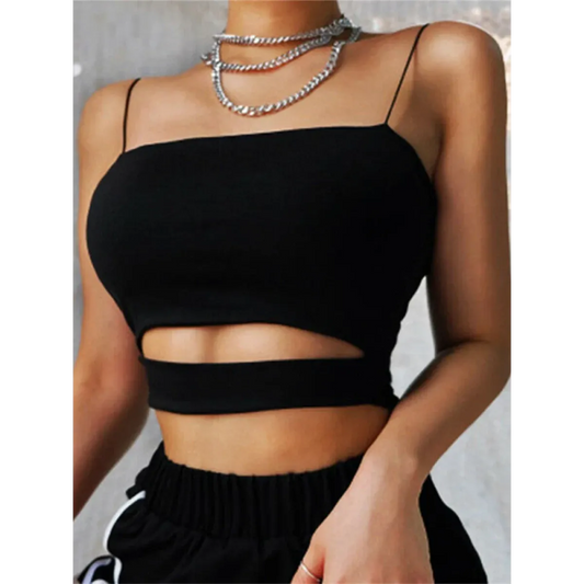 Harajuku Cut Out Crop Top - T-Shirts - Crop Tops - 1