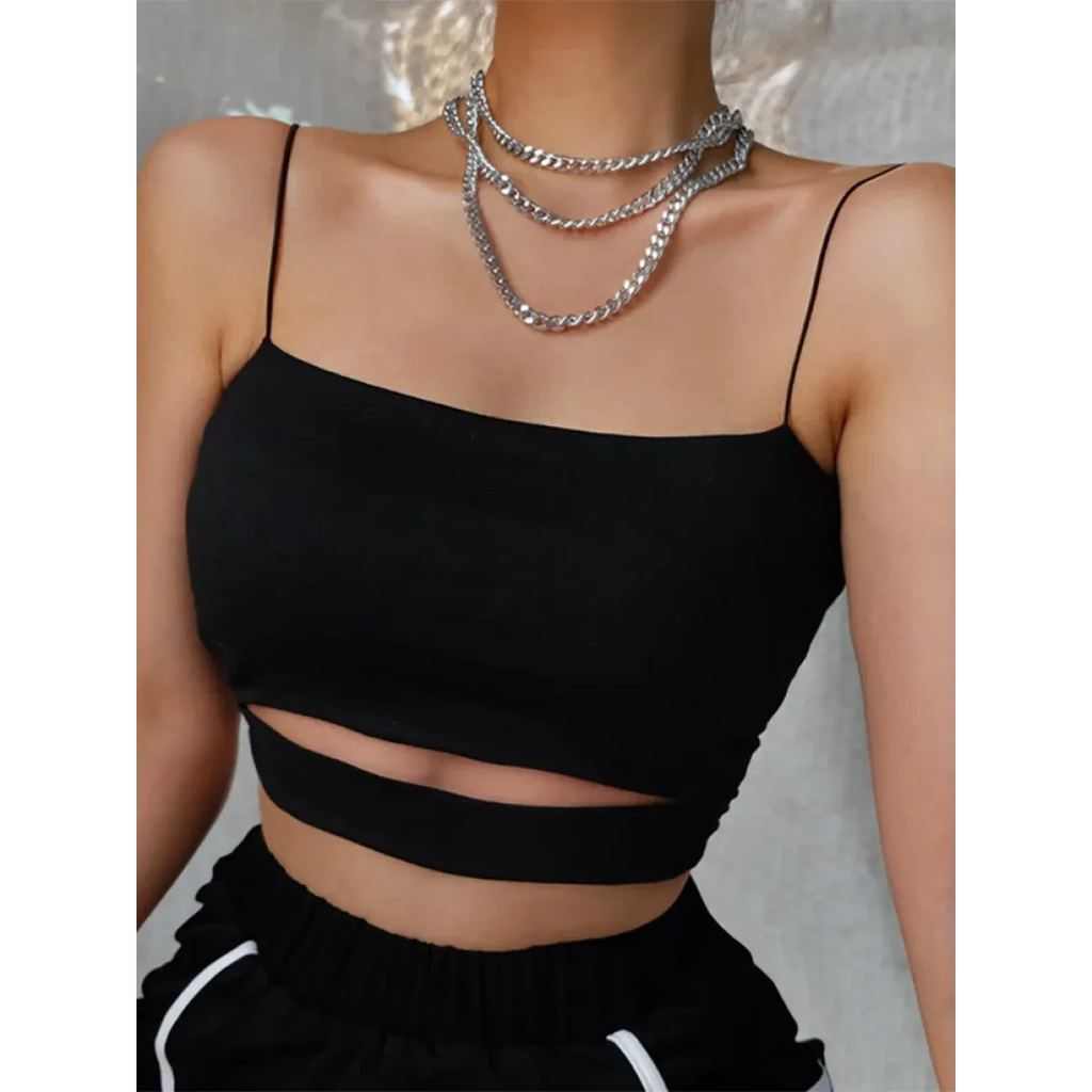 Harajuku Cut Out Crop Top - T-Shirts - Crop Tops - 4