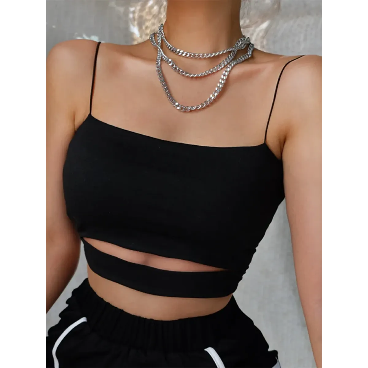 Harajuku Cut Out Crop Top - T-Shirts - Crop Tops - 4