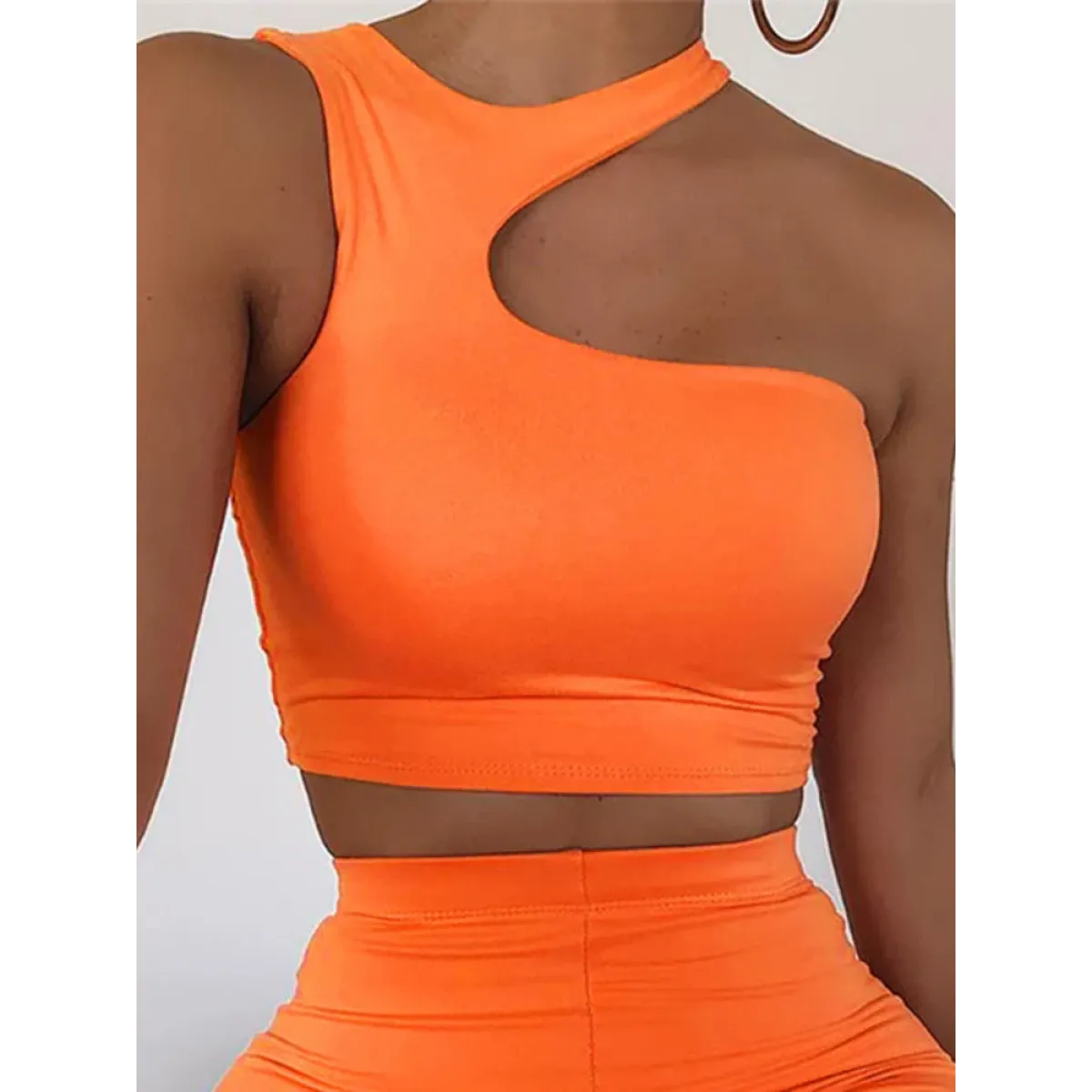 Harajuku Cutout One Shoulder Crop Top - Women’s Clothing & Accessories - Crop Tops - 3