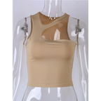 Harajuku Cutout One Shoulder Crop Top - Women’s Clothing & Accessories - Crop Tops - 5