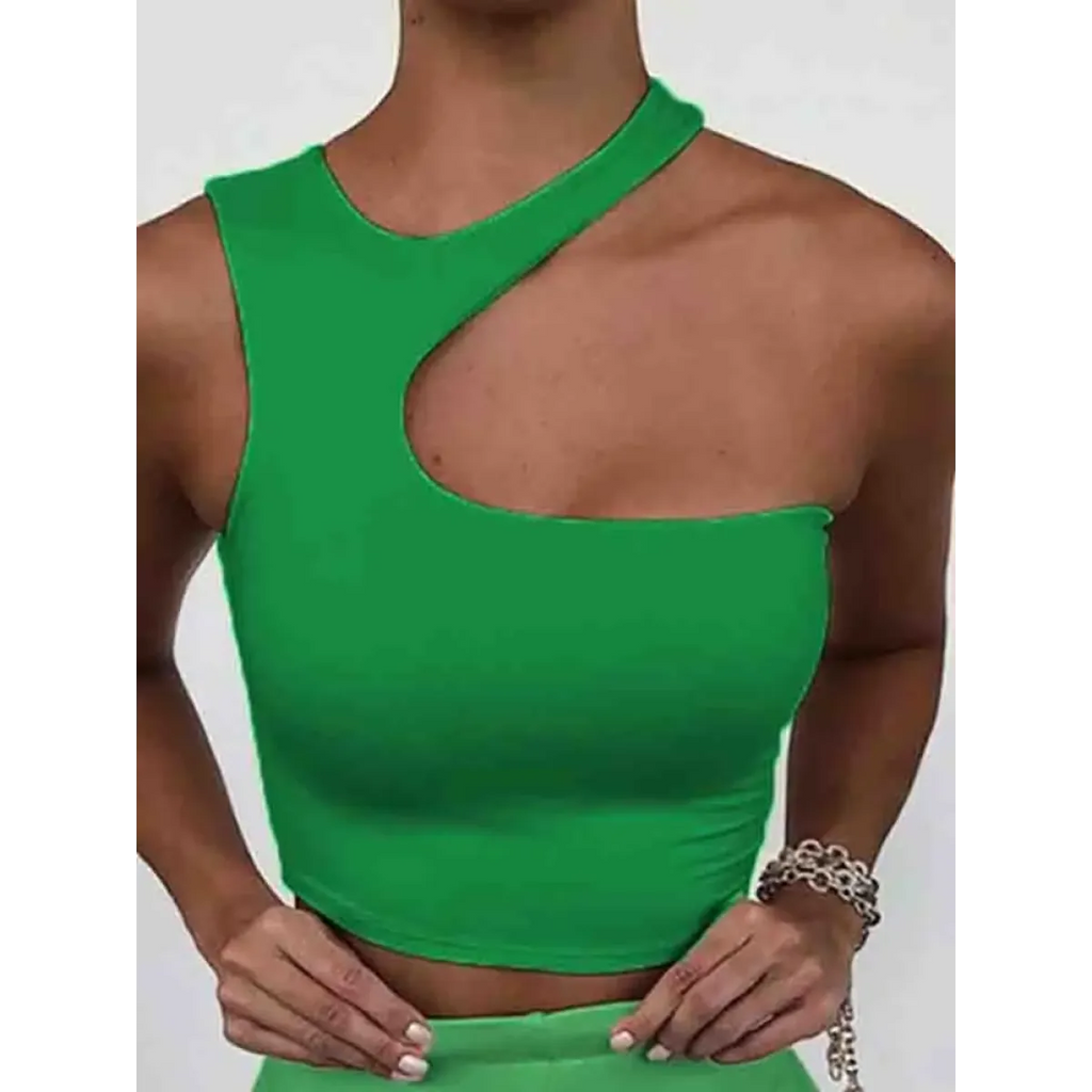 Harajuku Cutout One Shoulder Crop Top - Women’s Clothing & Accessories - Crop Tops - 7