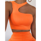 Harajuku Cutout One Shoulder Crop Top - Women’s Clothing & Accessories - Crop Tops - 9
