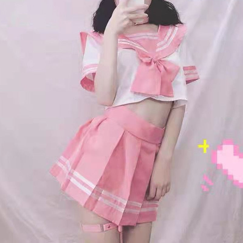 Japanese School Girl Two Piece Set - Pink / 40kg-60kg - Bottoms - Clothing - 6 - 2024