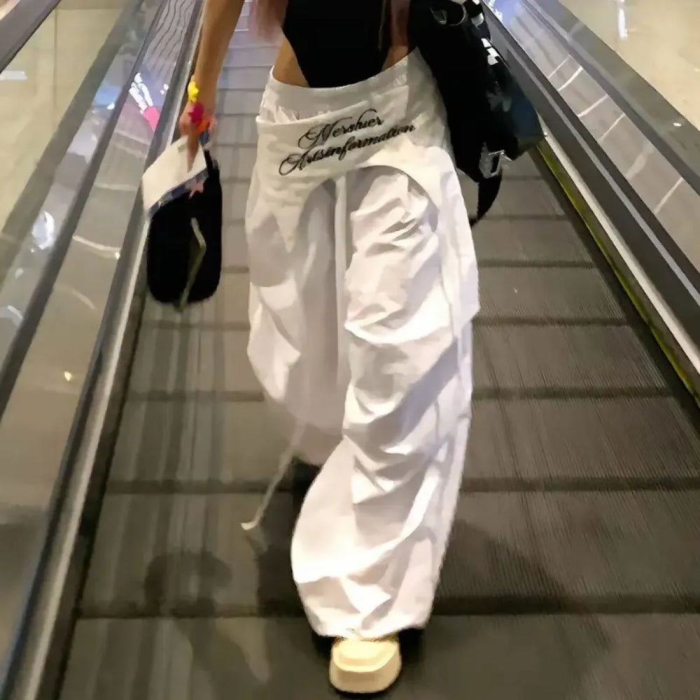 Harajuku Embroidered Cargo Pants - Bottoms - Women’s Pants - 1