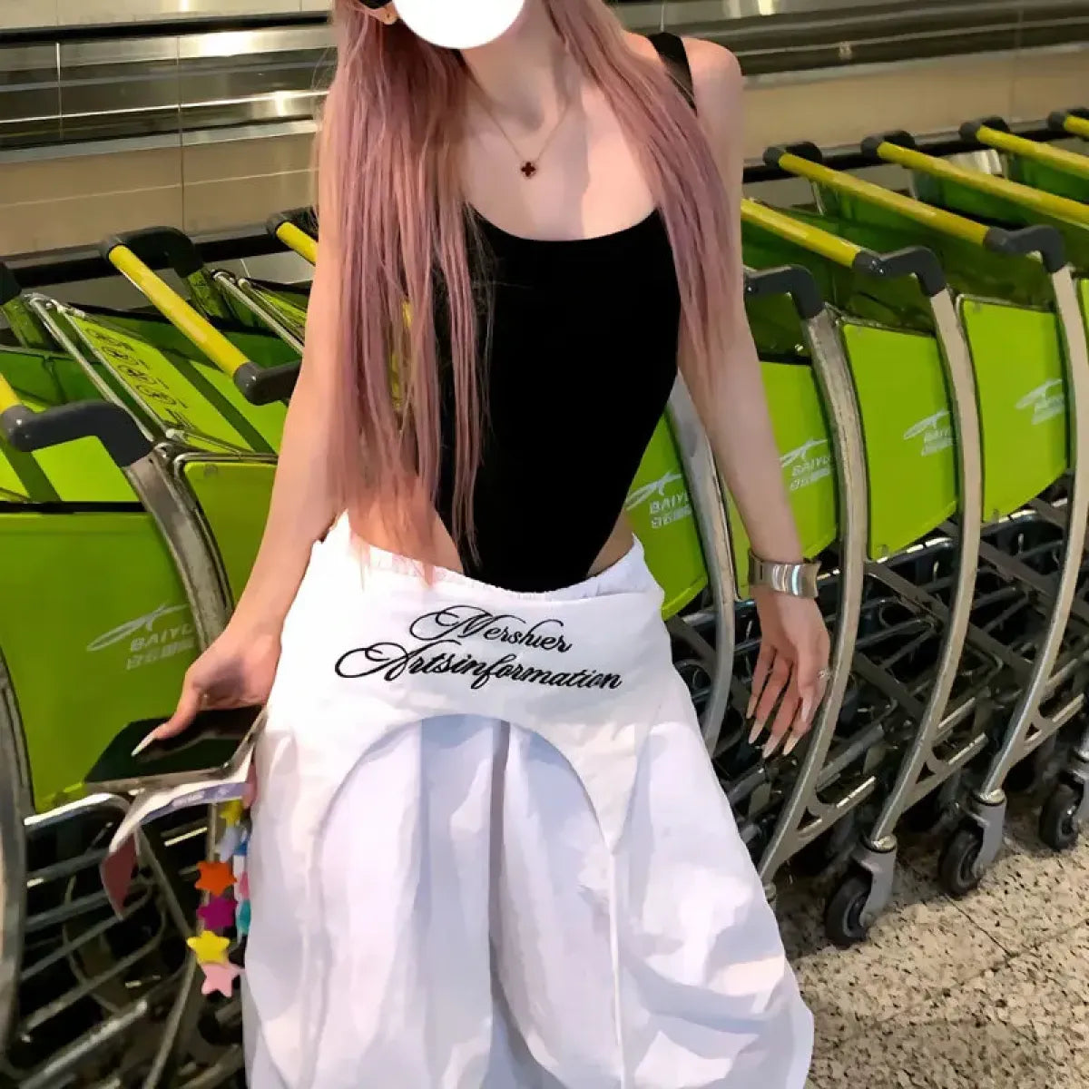 Harajuku Embroidered Cargo Pants - Bottoms - Women’s Pants - 4