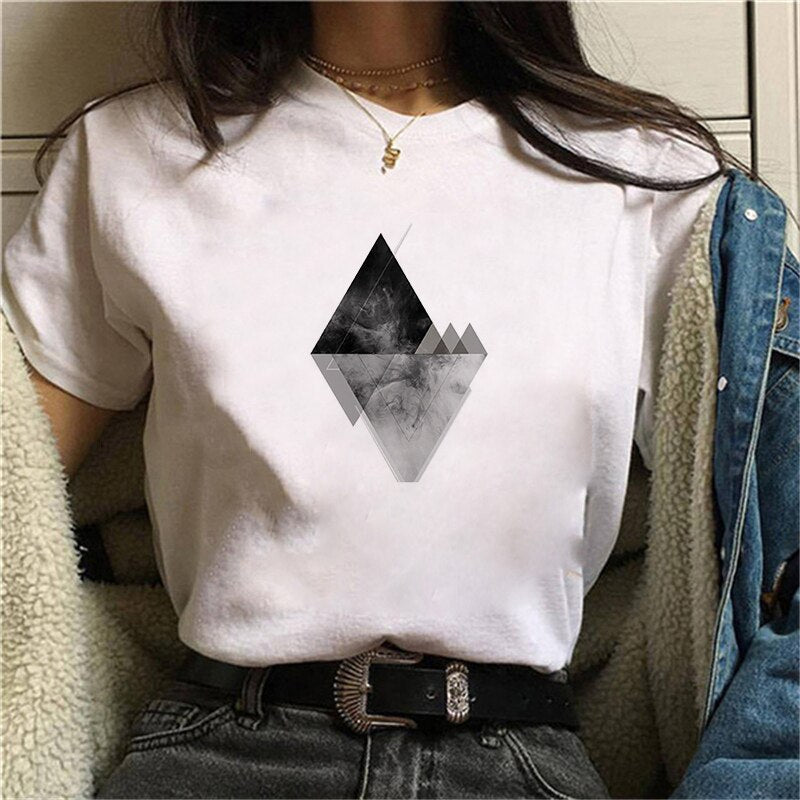 Harajuku Geometry T-shirts - 0013034 / XL / White - T-Shirts - Shirts & Tops - 25 - 2024