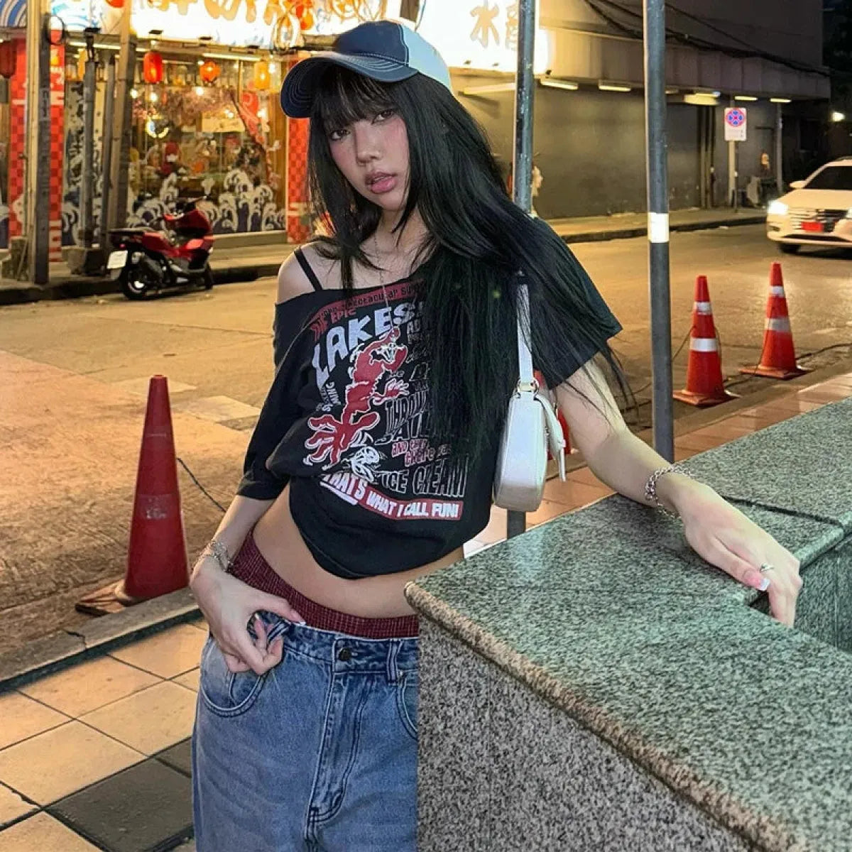 Harajuku Gothic Off-Shoulder T-Shirt - T-Shirts - Women T-shirts - 12