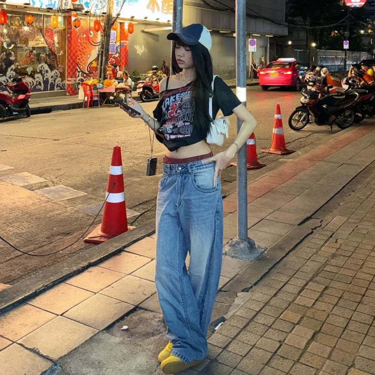 Harajuku Gothic Off-Shoulder T-Shirt - T-Shirts - Women T-shirts - 14