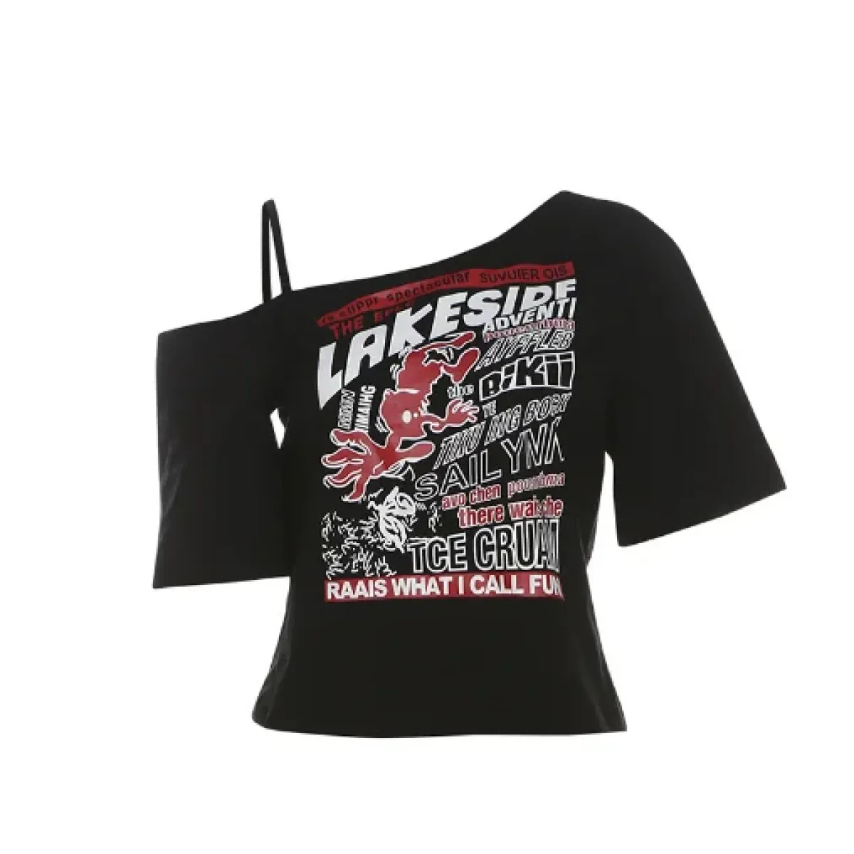 Harajuku Gothic Off-Shoulder T-Shirt - Best Sellers - Women T-shirts - 15