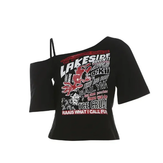 Harajuku Gothic Off-Shoulder T-Shirt - T-Shirts - Women T-shirts - 15