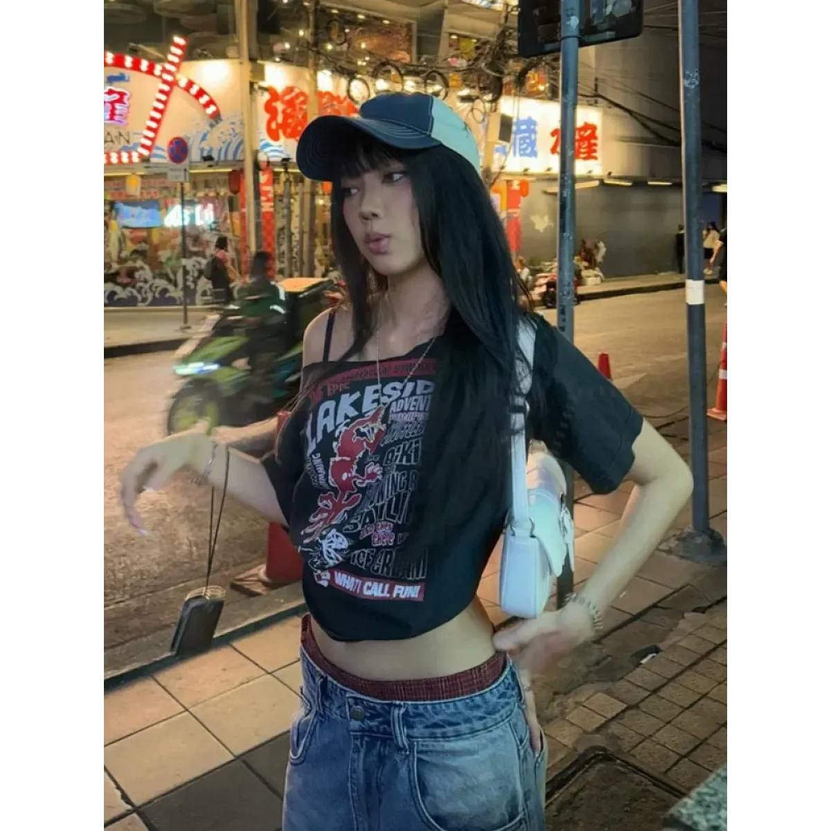 Harajuku Gothic Off-Shoulder T-Shirt - T-Shirts - Women T-shirts - 3