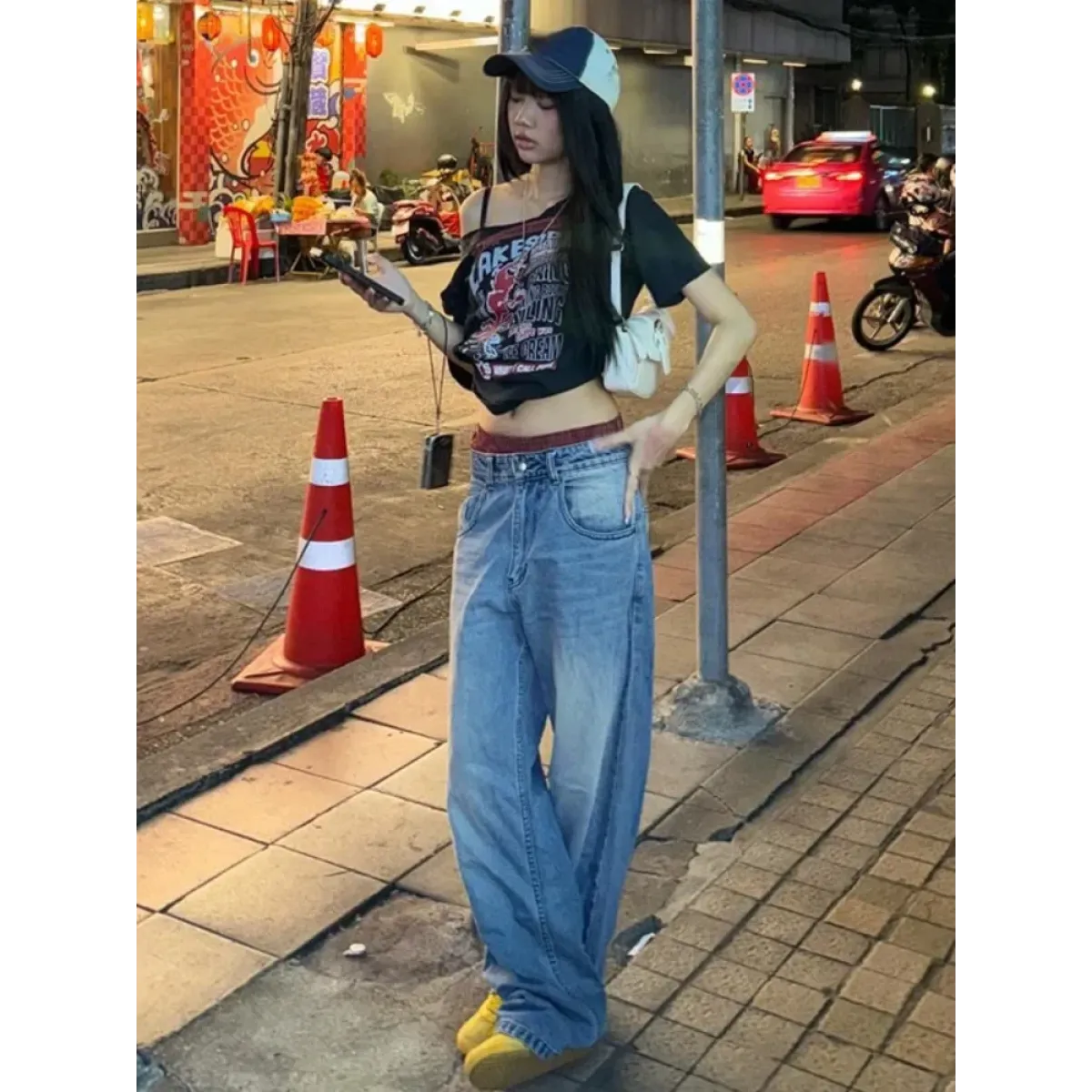 Harajuku Gothic Off-Shoulder T-Shirt - T-Shirts - Women T-shirts - 4