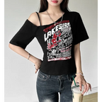 Harajuku Gothic Off-Shoulder T-Shirt - T-Shirts - Women T-shirts - 6