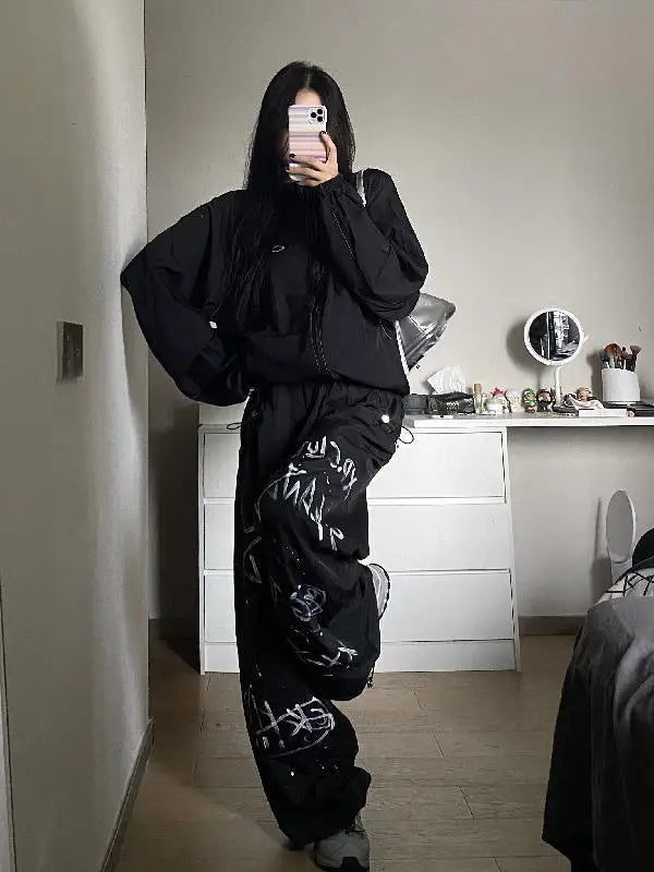 Gothic Punk Harajuku Graffiti Print Sweatpants - Bottoms - Pants - 2 - 2024