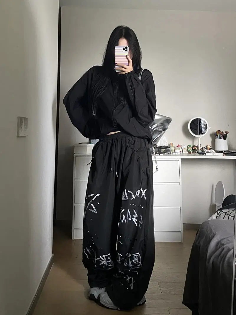 Gothic Punk Harajuku Graffiti Print Sweatpants - Bottoms - Pants - 3 - 2024