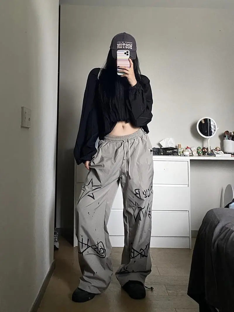 Gothic Punk Harajuku Graffiti Print Sweatpants - Bottoms - Pants - 5 - 2024