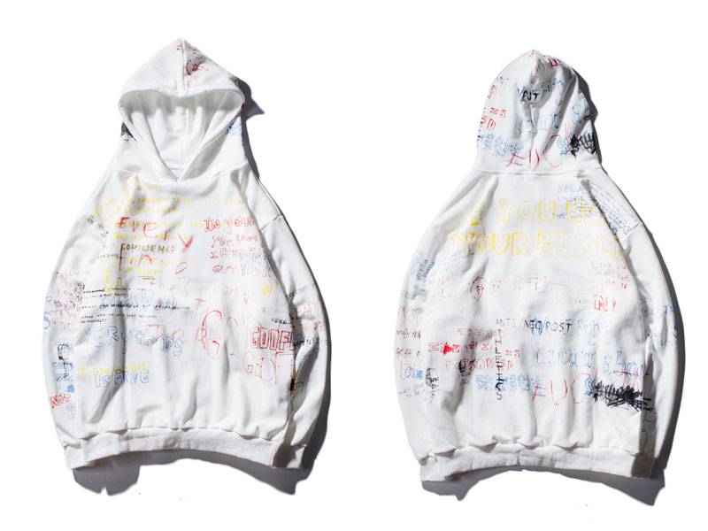 Harajuku Graffiti Hoodies - White / M - Hoodies & Sweatshirts - Shirts & Tops - 19 - 2024