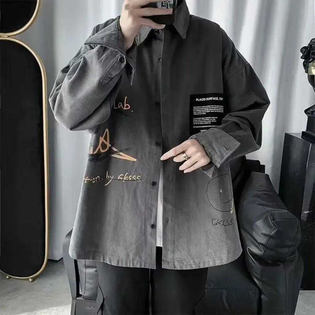 Harajuku Graphic Button Up Shirt - T-Shirts - Graphic Shirts - 10