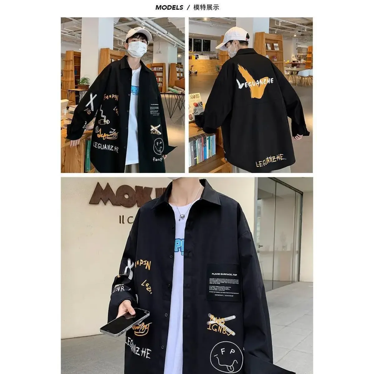 Harajuku Graphic Button Up Shirt - T-Shirts - Graphic Shirts - 8