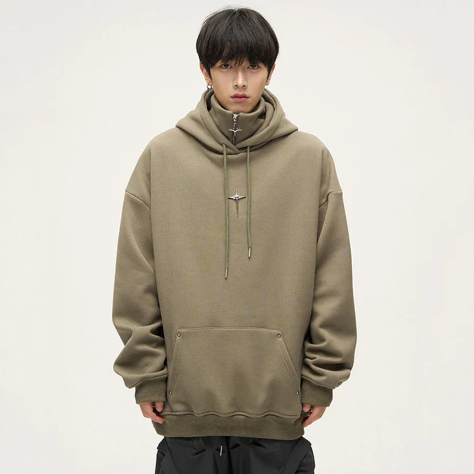 Harajuku High Neck Zipper Techwear Hoodie - Hoodies & Sweatshirts - Clothing - 4 - 2024