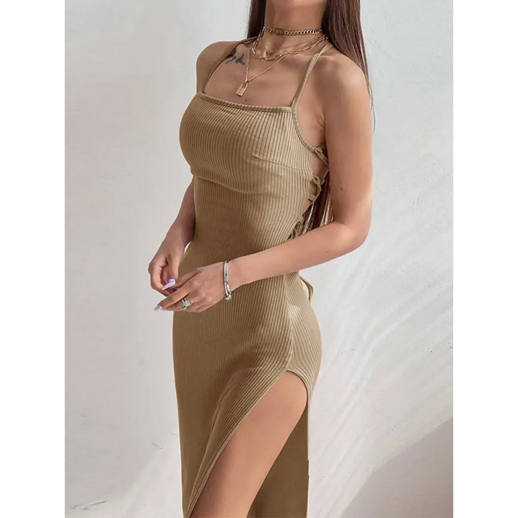 Harajuku High Split Bodycon Dress - All Dresses - bodycon - 6