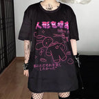 Harajuku Hopper Tee – Cyberpunk Bunny Graphic Crop Top - T-Shirts - 4
