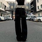 Harajuku-Inspired Retro Star Print Trousers - Bottoms - 4