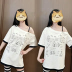 Harajuku Kawaii Cartoon Print Loose Tee – Gothic Sweet Style - T-Shirts - Short - Crew - T-Shirts - 11