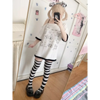 Harajuku Kawaii Cartoon Print Loose Tee – Gothic Sweet Style - T-Shirts - Short - Crew - T-Shirts - 4