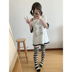 Harajuku Kawaii Cartoon Print Loose Tee – Gothic Sweet Style - T-Shirts - Short - Crew - T-Shirts - 7