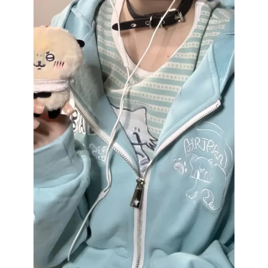 Harajuku Kawaii Embroidered Hoodie - Hoodies & Sweatshirts - Hoodies - 2