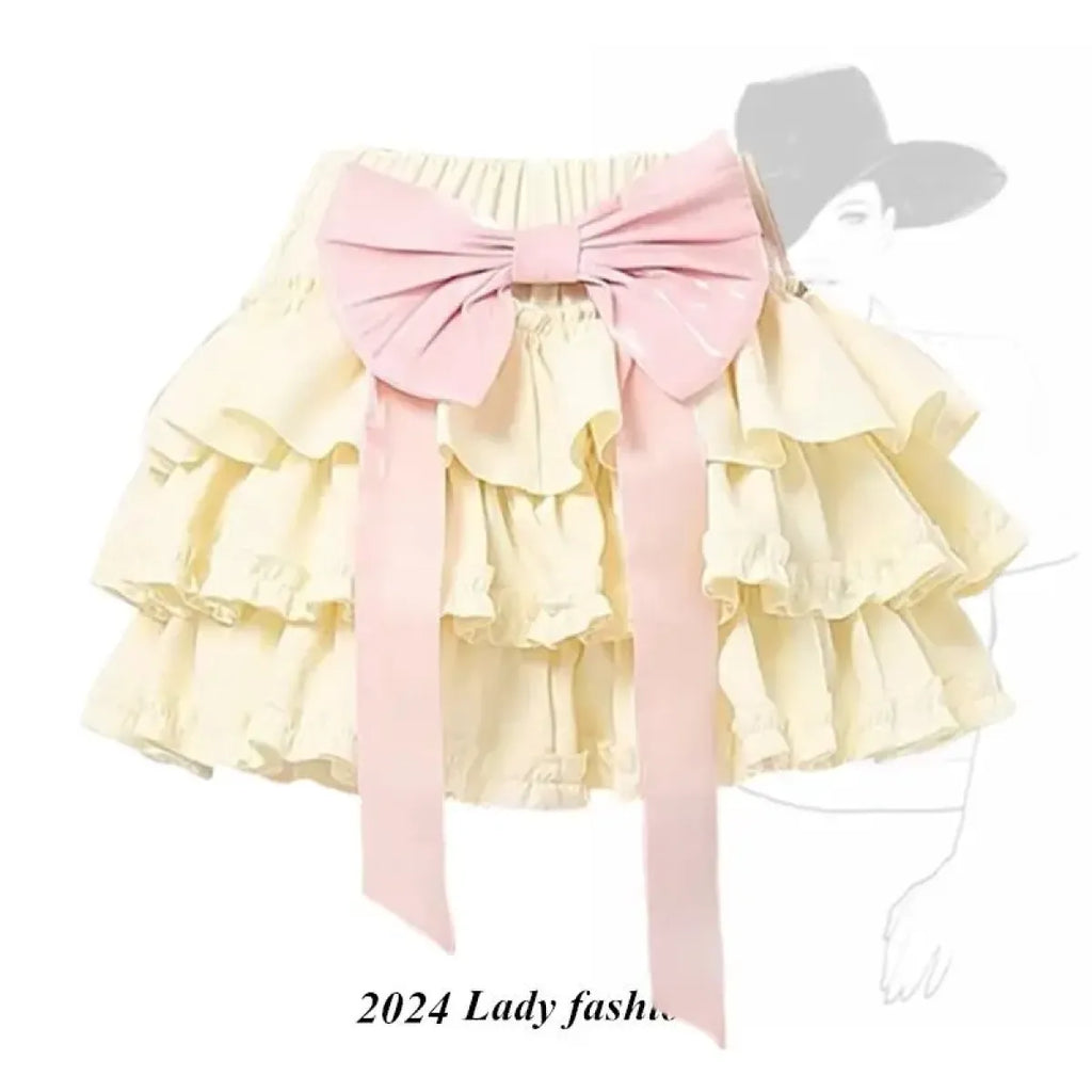 Harajuku Kawaii Lolita Mini Skirt – High Waist Ruffle Cake Layer - Bottoms - Skirts - 7