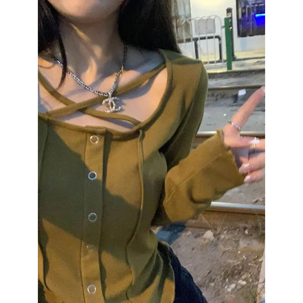 Harajuku Korean Style Slim Long Sleeve T-shirt - Sexy Streetwear Top - T-Shirts - 7