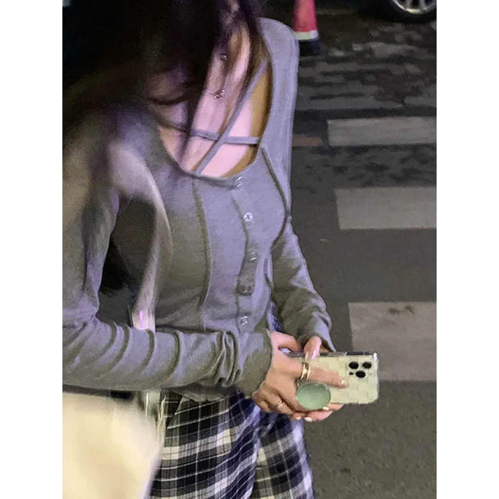 Harajuku Korean Style Slim Long Sleeve T-shirt - Sexy Streetwear Top - T-Shirts - 2