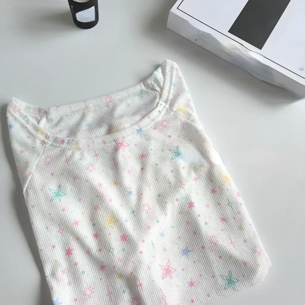 White Star Tee - Harajuku Korean Y2K Fit - T-Shirts - Short - Other - Blouse - 6