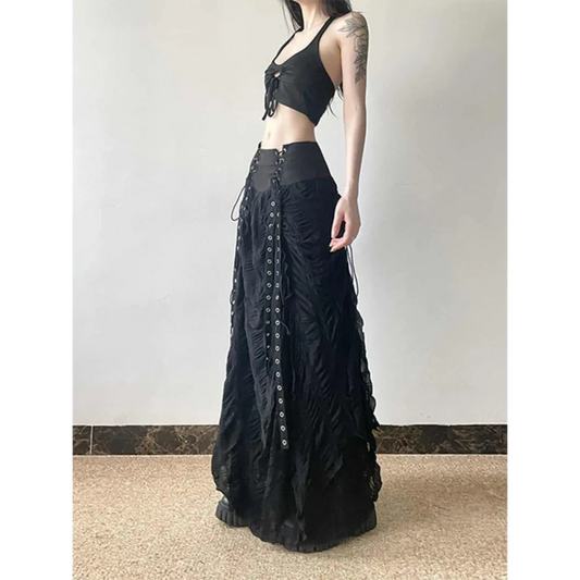 Harajuku Lace Bow A-Line Skirt - Bottoms - Skirts - 2