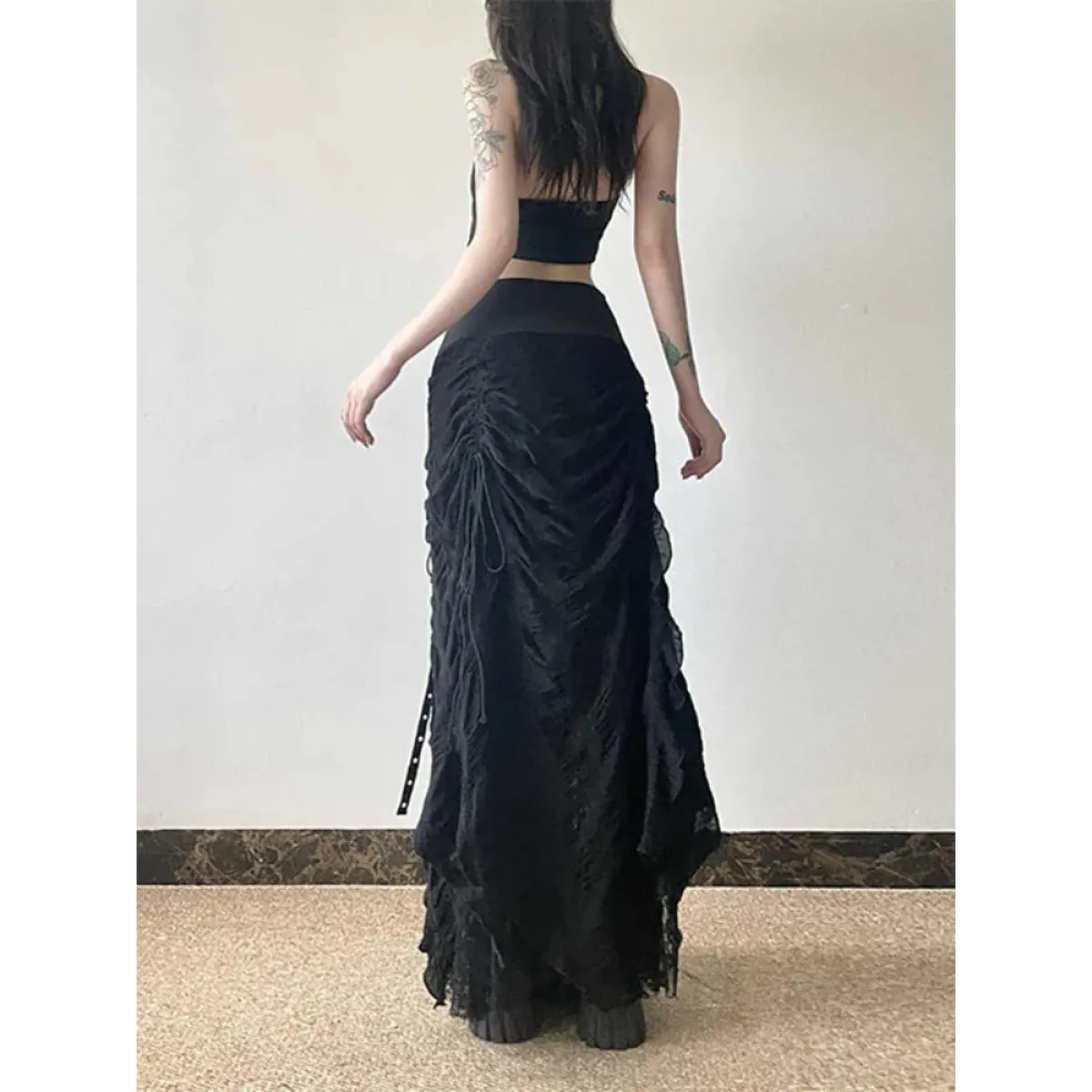 Harajuku Lace Bow A-Line Skirt - Bottoms - Skirts - 4