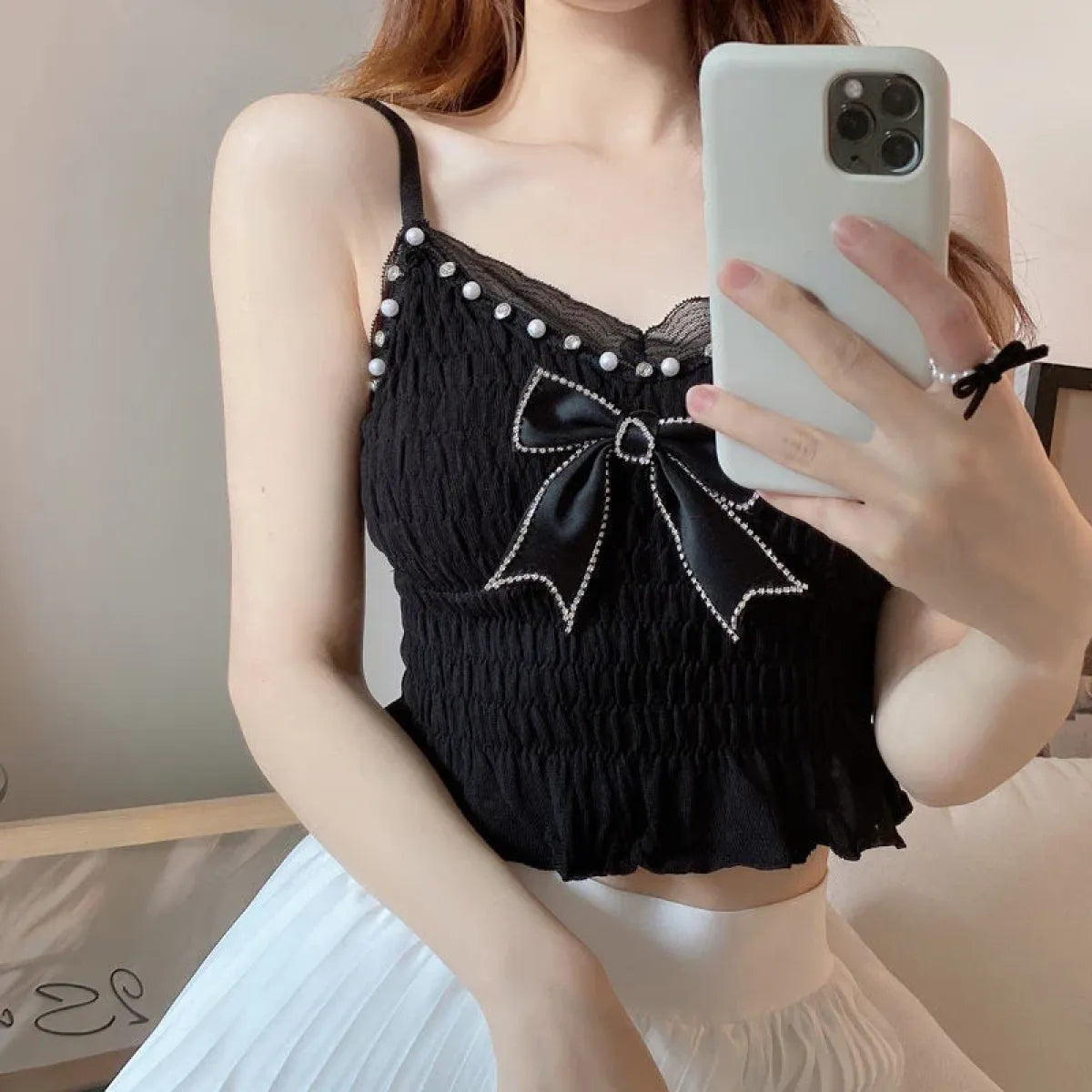 Harajuku Lace Bow Crop Top - Women’s Clothing & Accessories - Crop Tops - 12