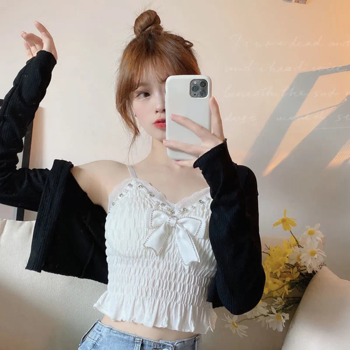 Harajuku Lace Bow Crop Top - Women’s Clothing & Accessories - Crop Tops - 18