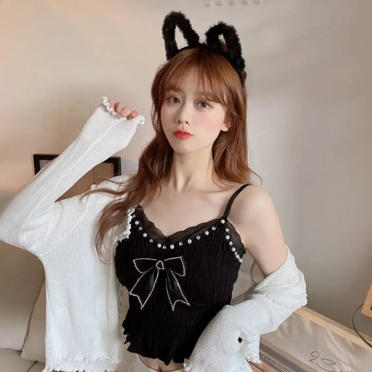 Harajuku Lace Bow Crop Top - Women’s Clothing & Accessories - Crop Tops - 19