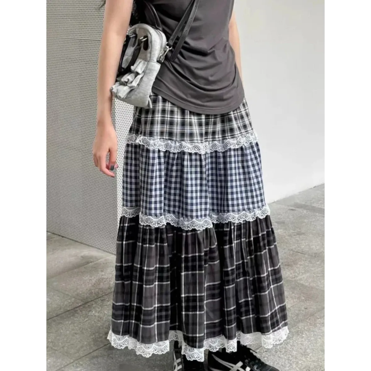 Harajuku Lace Plaid Skirt - Bottoms - Skirts - 1