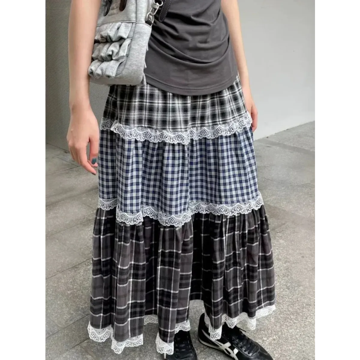Harajuku Lace Plaid Skirt - Bottoms - Skirts - 2