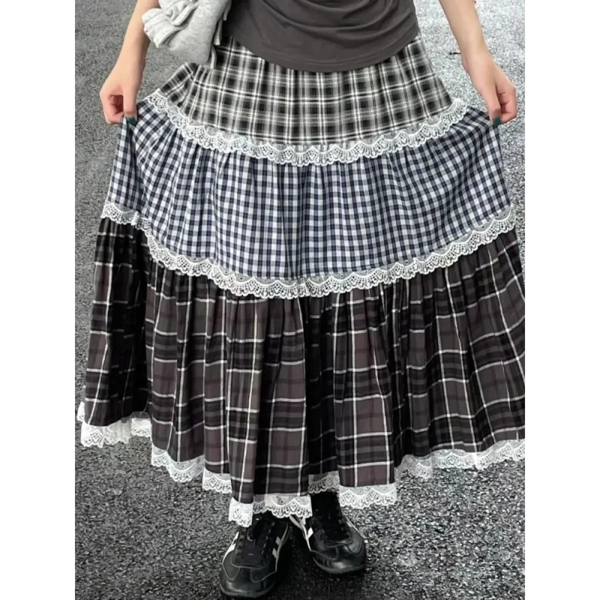 Harajuku Lace Plaid Skirt - Bottoms - Skirts - 4
