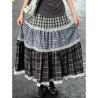 Harajuku Lace Plaid Skirt - Bottoms - Skirts - 6
