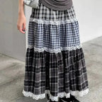 Harajuku Lace Plaid Skirt - Bottoms - Skirts - 7